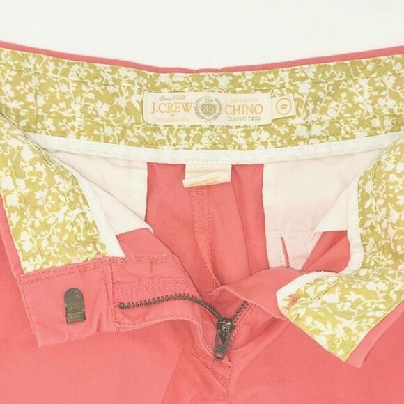 J Crew Weathered Broken-in Classic Twill Chino Shorts Womens Size 0 Salmon - Picture 4 of 11